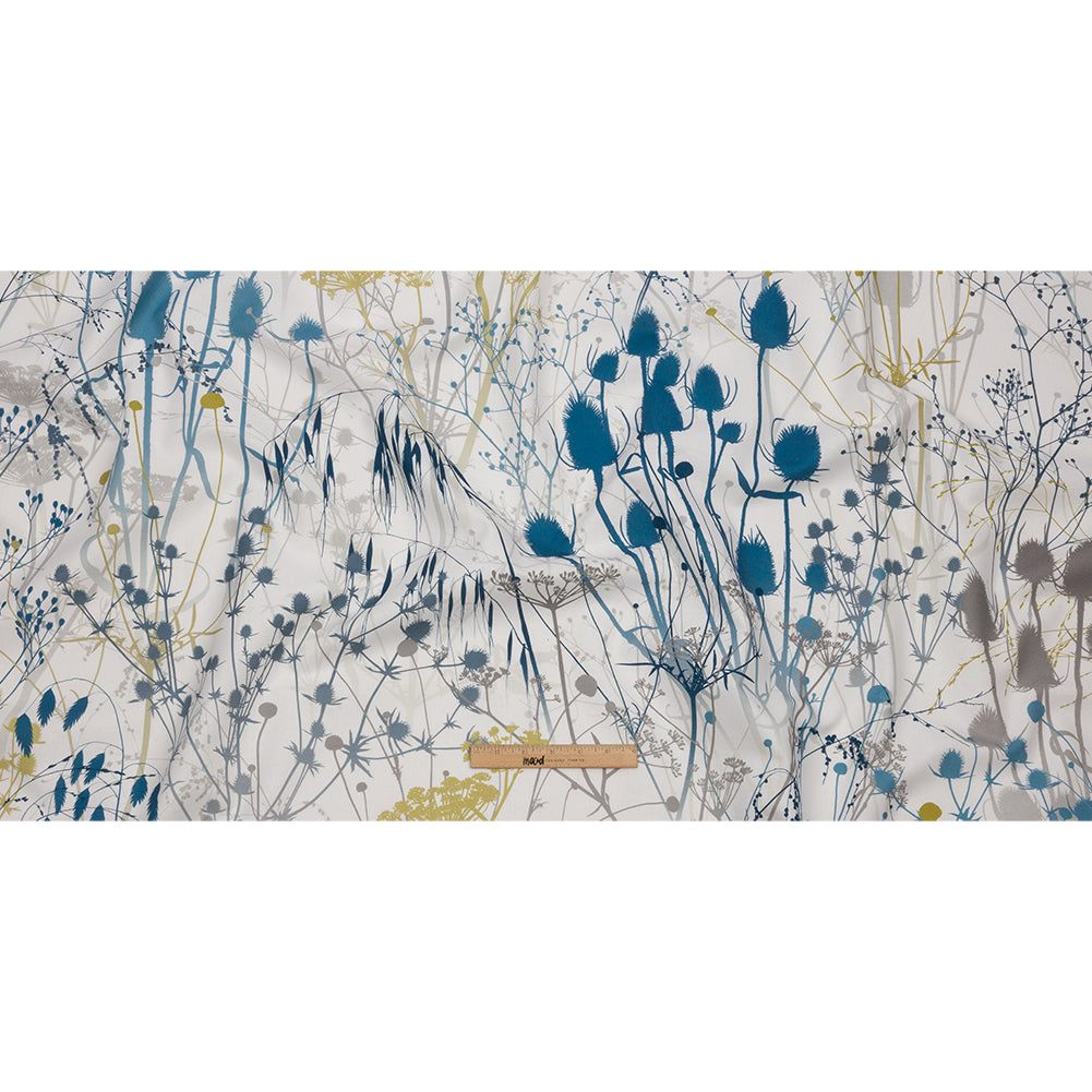 Cotton Canvas Print - Blue Wildflower Branches - British Imported Full Cotton Canvas Print - Blue Wildflower Branches - British Imported Full