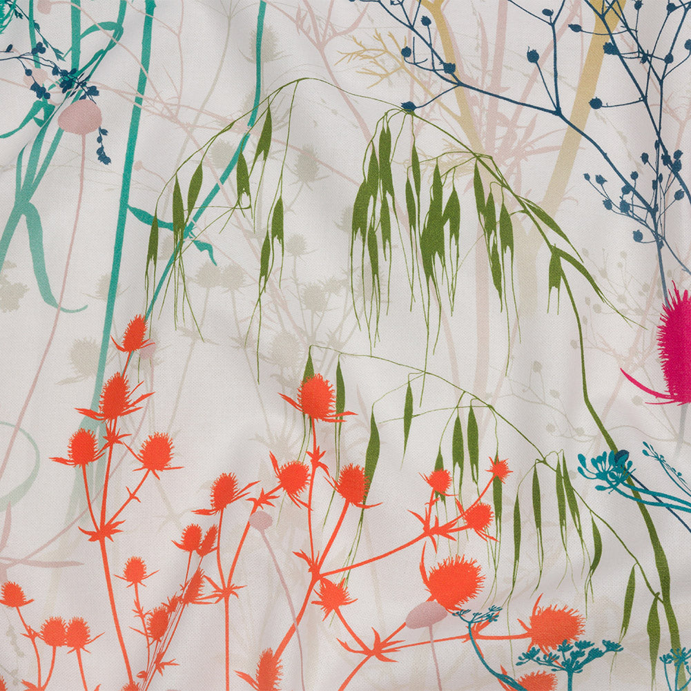 Cotton Canvas Print - Rainbow Wildflower Branches - British Imported Cotton Canvas Print - Rainbow Wildflower Branches - British Imported