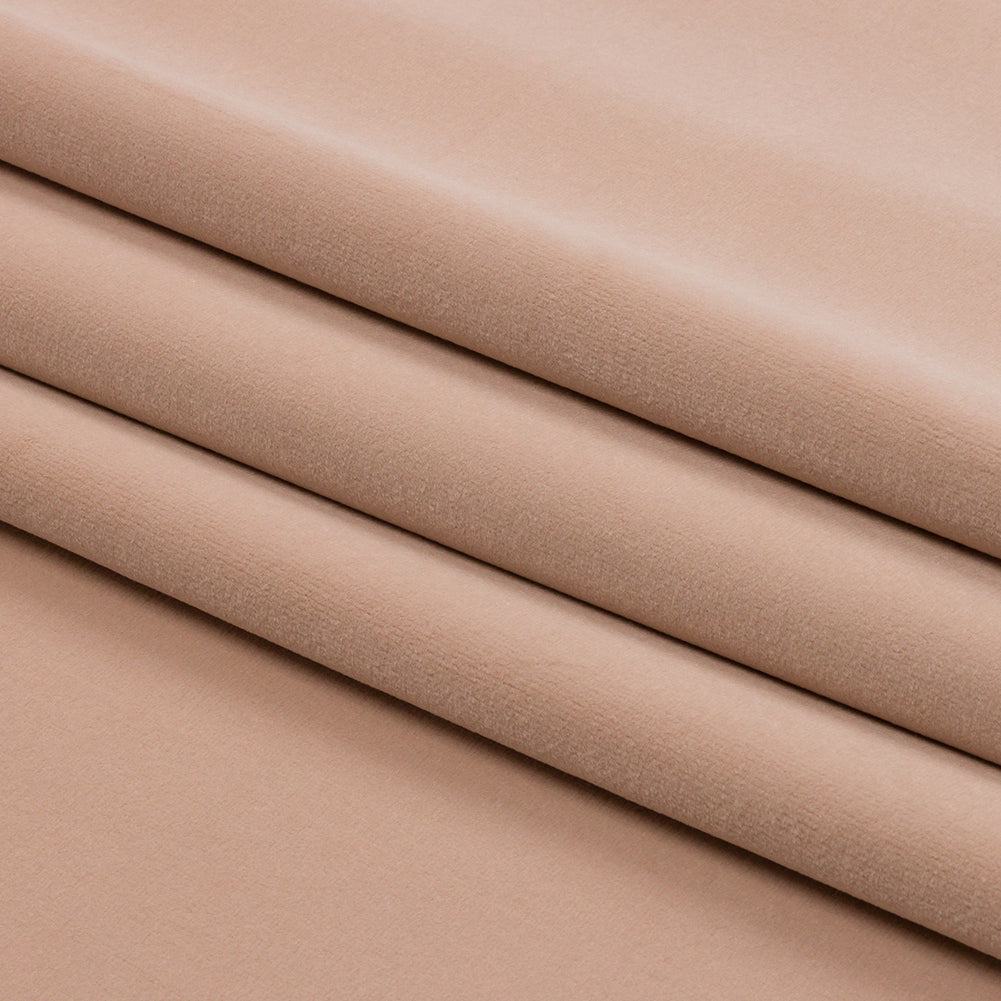 Lush Polyester Drapery Velvet - Shell - British Imported Folded Lush Polyester Drapery Velvet - Shell - British Imported Folded