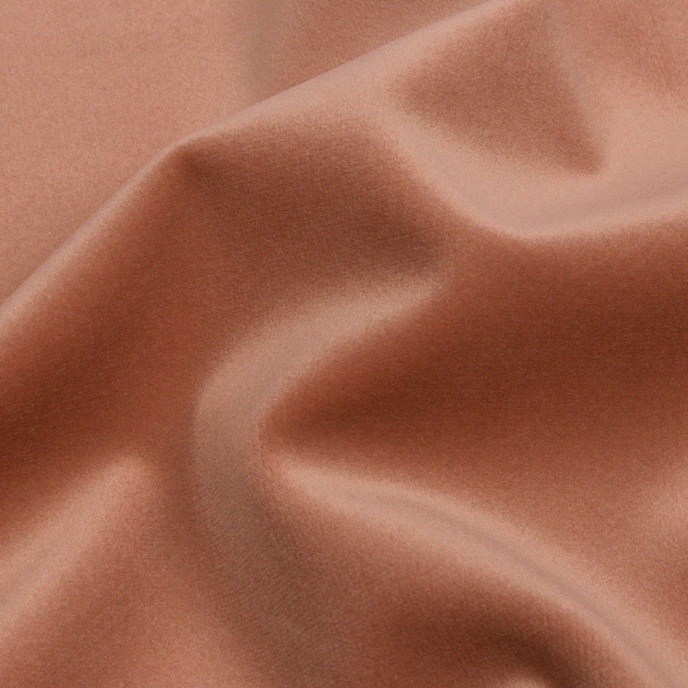 Lush Polyester Drapery Velvet - Terracotta - British Imported Detail Lush Polyester Drapery Velvet - Terracotta - British Imported Detail