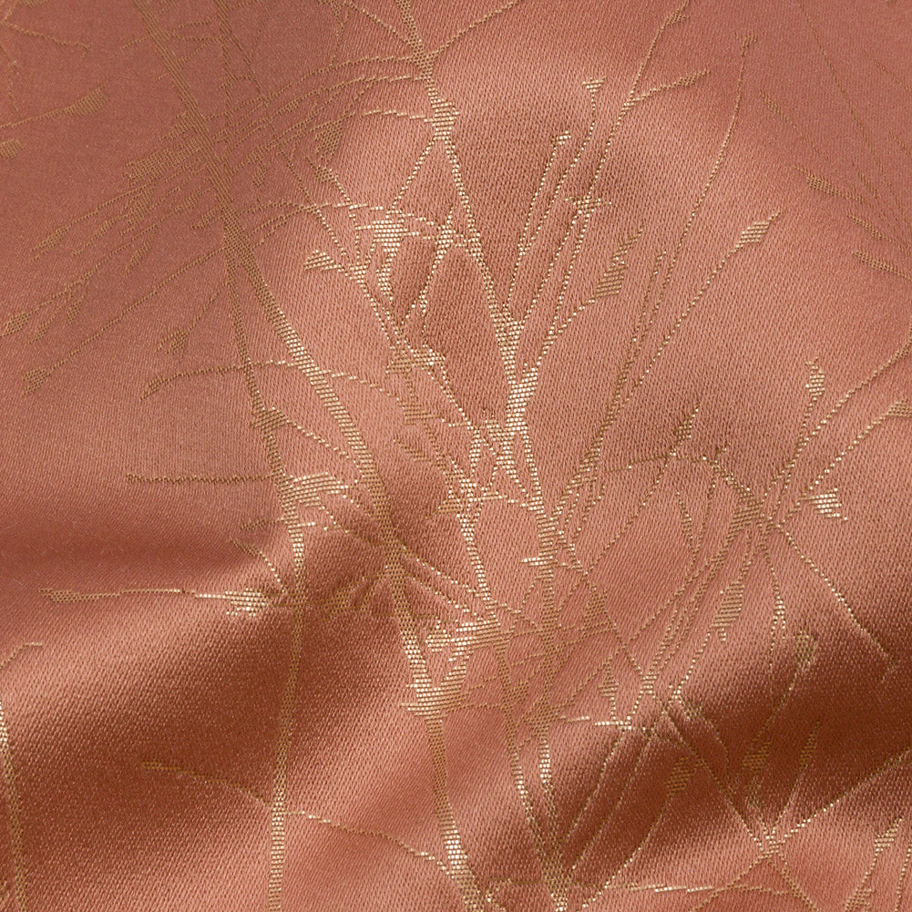 Metallic Satin-Faced Drapery Jacquard - Shell Delicate Grasses - British Imported Detail Metallic Satin-Faced Drapery Jacquard - Shell Delicate Grasses - British Imported Detail