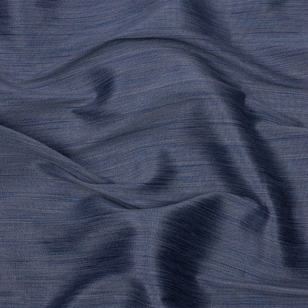 Recycled Polyester Bengaline - Denim Striations - British Imported Recycled Polyester Bengaline - Denim Striations - British Imported