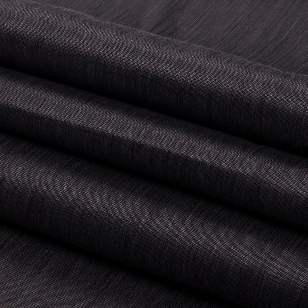 Recycled Polyester Bengaline - Graphite Striations - British Imported Folded Recycled Polyester Bengaline - Graphite Striations - British Imported Folded