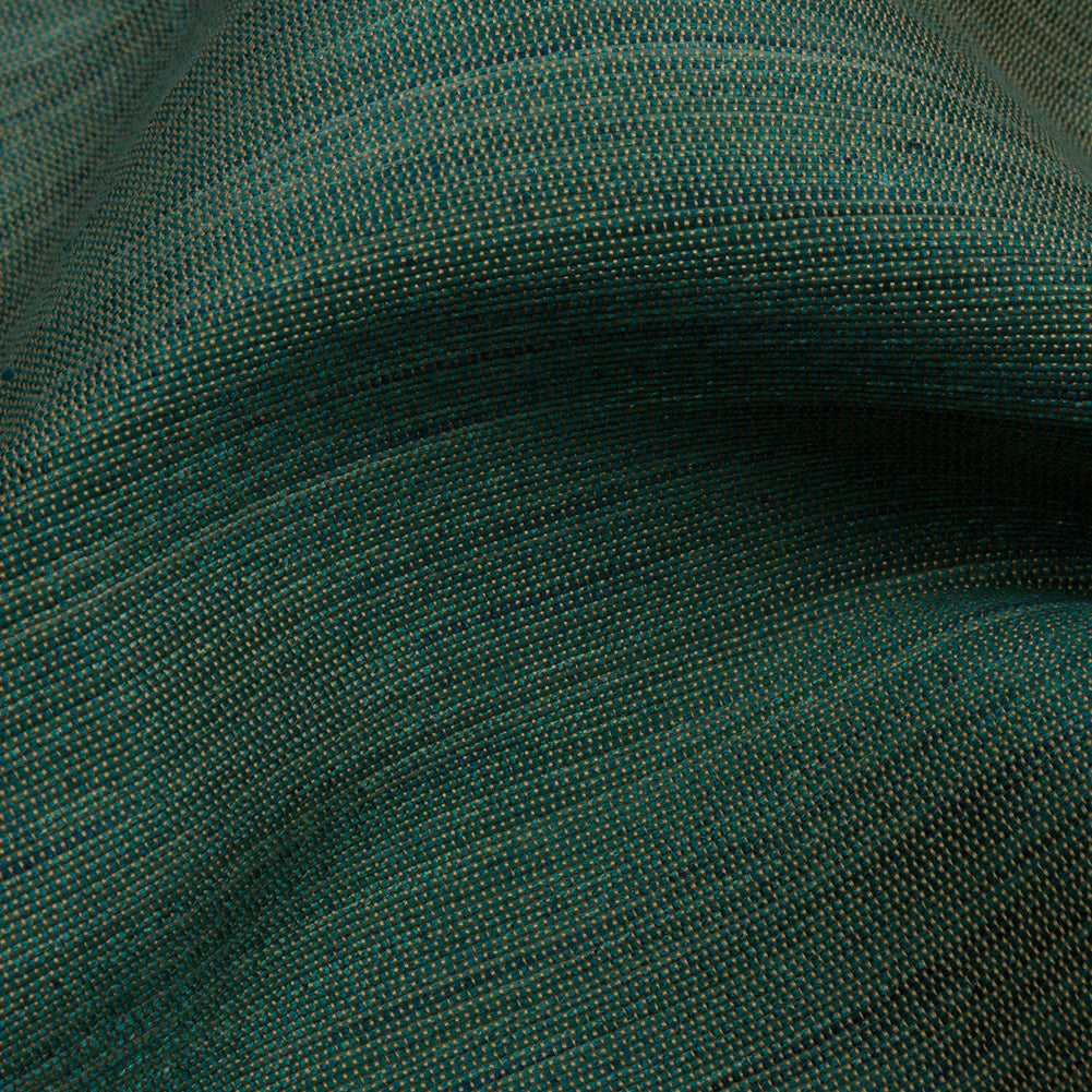 Recycled Polyester Bengaline - Jade Striations - British Imported Detail Recycled Polyester Bengaline - Jade Striations - British Imported Detail