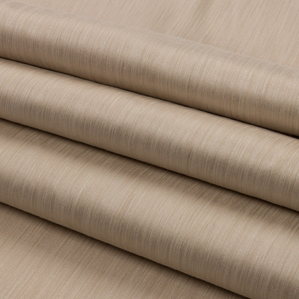Recycled Polyester Bengaline - Linen Striations - British Imported Folded Recycled Polyester Bengaline - Linen Striations - British Imported Folded
