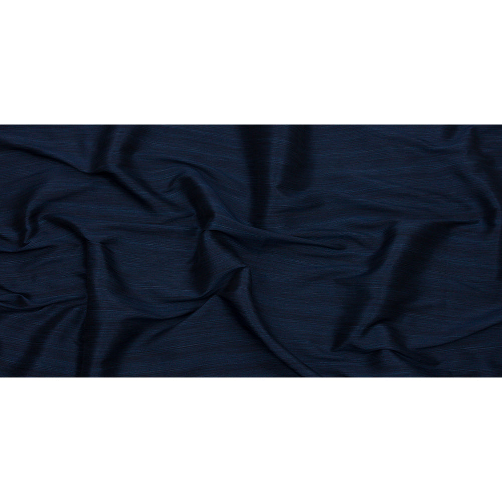 Recycled Polyester Bengaline - Navy Striations - British Imported Full Recycled Polyester Bengaline - Navy Striations - British Imported Full