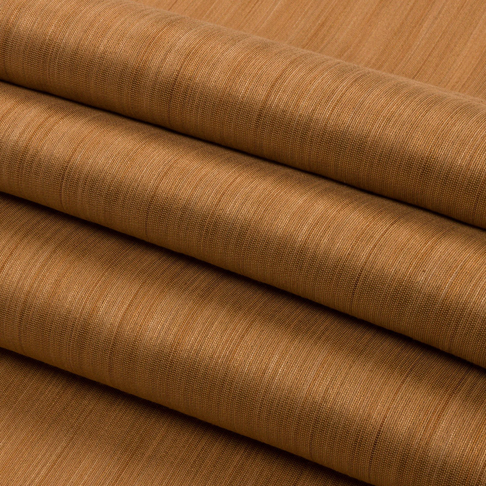Recycled Polyester Bengaline - Ochre Striations - British Imported Folded Recycled Polyester Bengaline - Ochre Striations - British Imported Folded