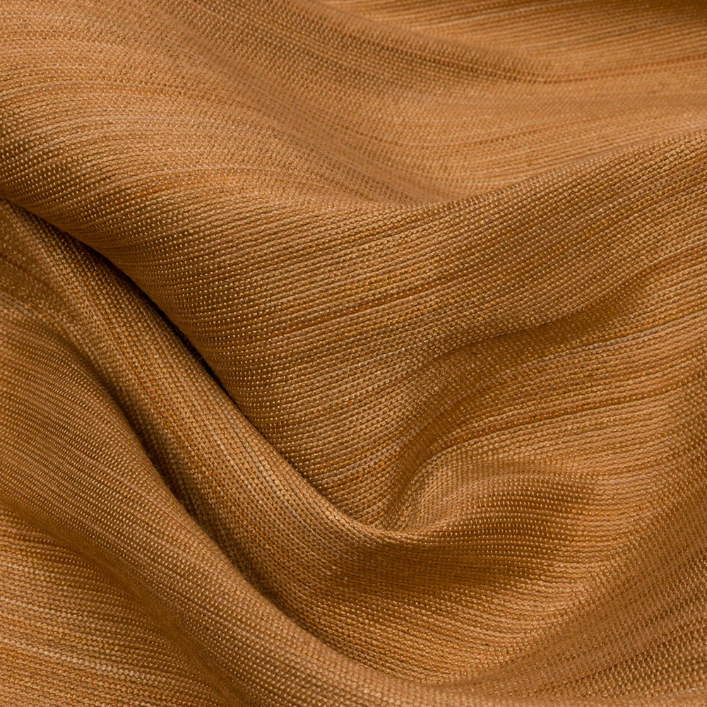 Recycled Polyester Bengaline - Ochre Striations - British Imported Detail Recycled Polyester Bengaline - Ochre Striations - British Imported Detail