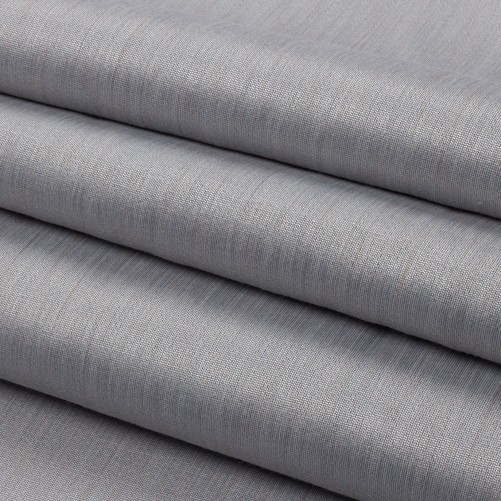 Recycled Polyester Bengaline - Silver Striations - British Imported Folded Recycled Polyester Bengaline - Silver Striations - British Imported Folded