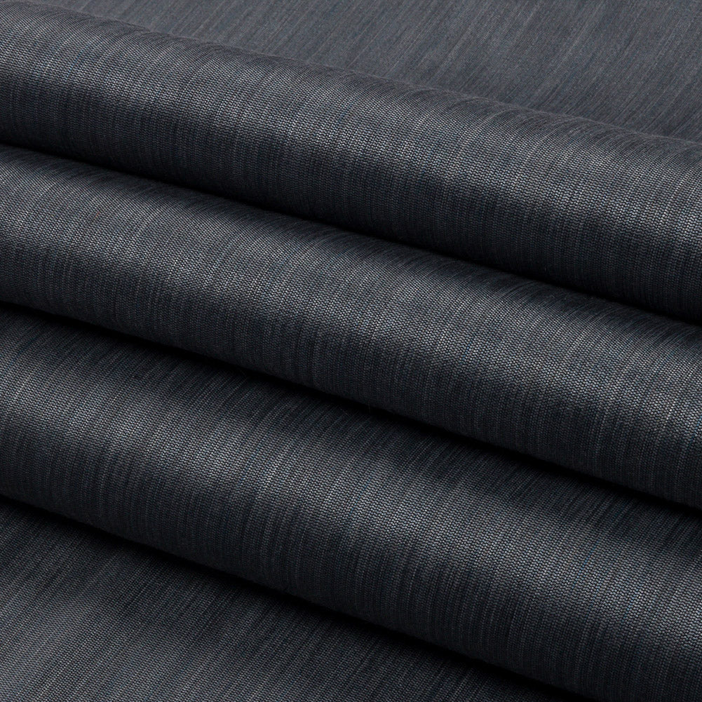 Recycled Polyester Bengaline - Slate Striations - British Imported Folded