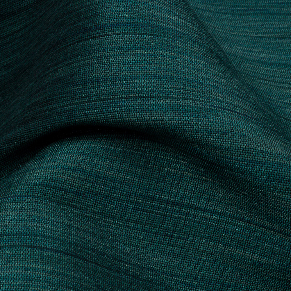 Recycled Polyester Bengaline - Teal Striations - British Imported Detail Recycled Polyester Bengaline - Teal Striations - British Imported Detail
