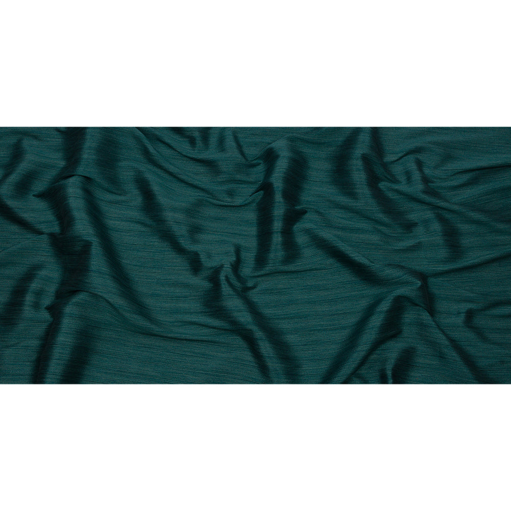 Recycled Polyester Bengaline - Teal Striations - British Imported Full Recycled Polyester Bengaline - Teal Striations - British Imported Full
