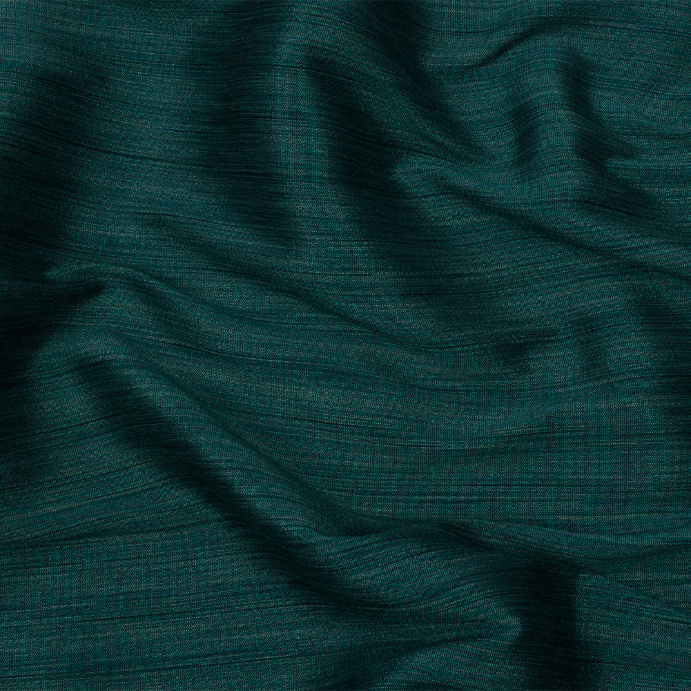 Recycled Polyester Bengaline - Teal Striations - British Imported Recycled Polyester Bengaline - Teal Striations - British Imported