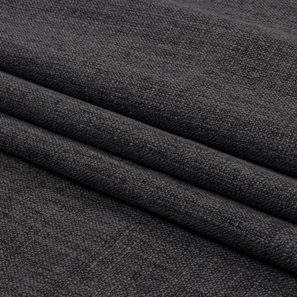 Soft Textured Recycled Polyester Drapery Woven - Charcoal - British Imported Folded Soft Textured Recycled Polyester Drapery Woven - Charcoal - British Imported Folded