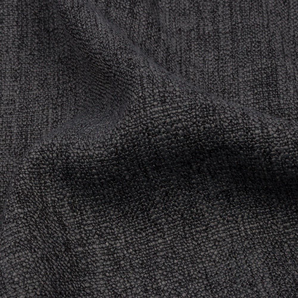 Soft Textured Recycled Polyester Drapery Woven - Charcoal - British Imported Detail Soft Textured Recycled Polyester Drapery Woven - Charcoal - British Imported Detail