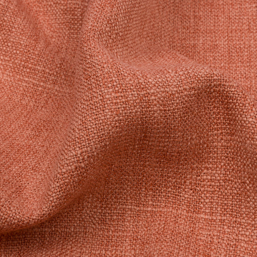 Soft Textured Recycled Polyester Drapery Woven - Coral - British Imported Detail Soft Textured Recycled Polyester Drapery Woven - Coral - British Imported Detail