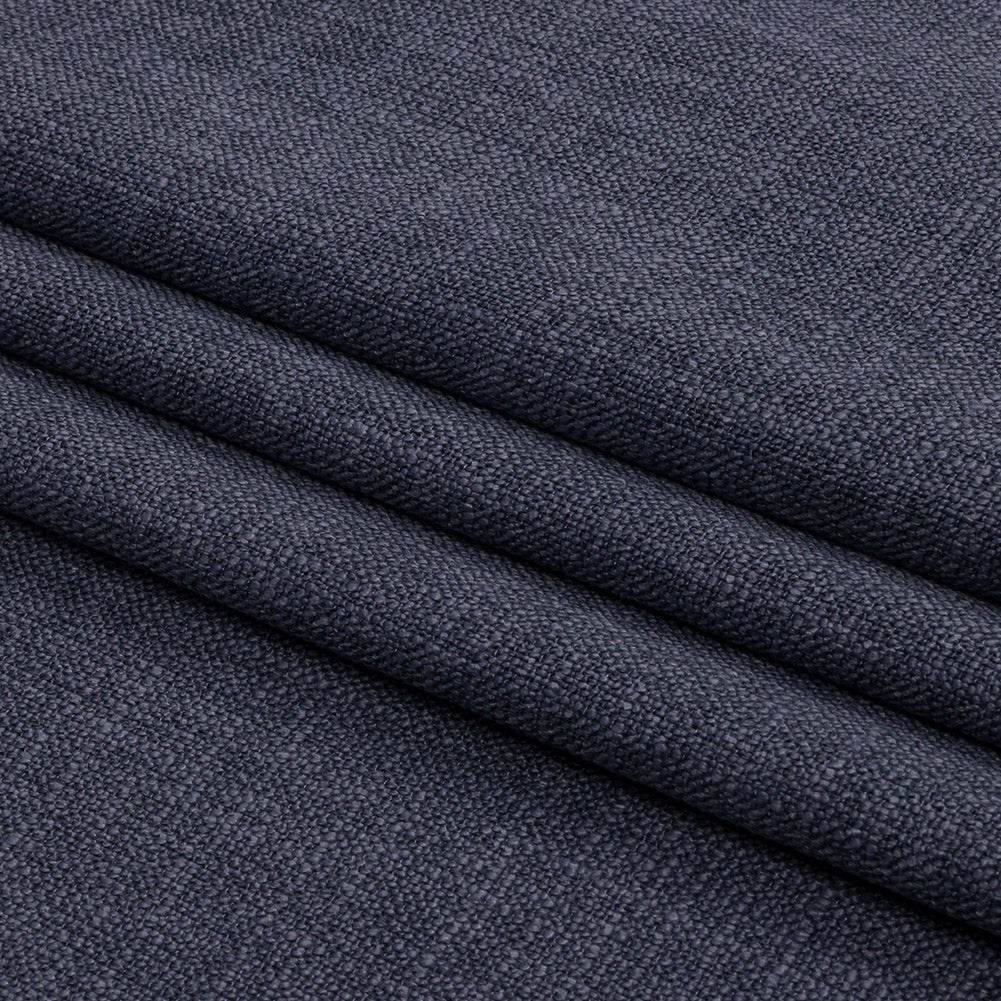 Soft Textured Recycled Polyester Drapery Woven - Denim - British Imported Folded Soft Textured Recycled Polyester Drapery Woven - Denim - British Imported Folded