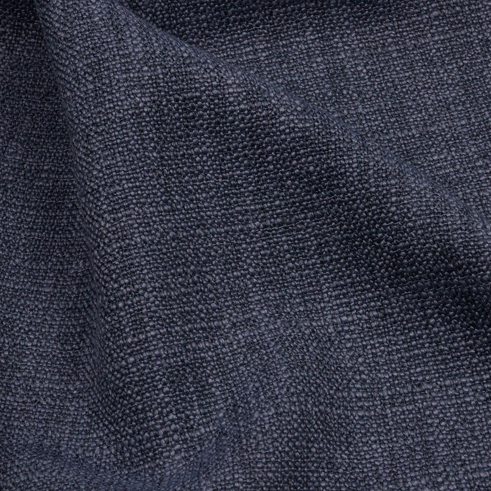 Soft Textured Recycled Polyester Drapery Woven - Denim - British Imported Detail Soft Textured Recycled Polyester Drapery Woven - Denim - British Imported Detail