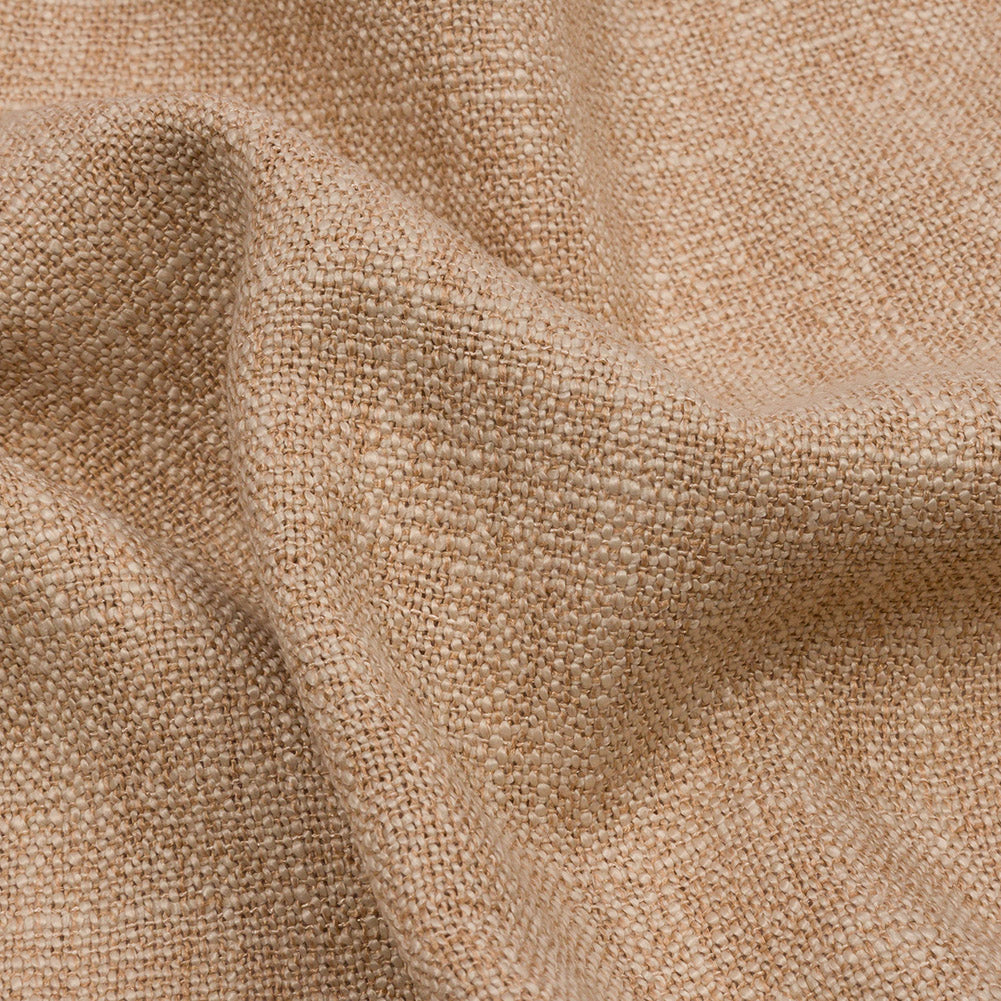 Soft Textured Recycled Polyester Drapery Woven - Fawn - British Imported Detail Soft Textured Recycled Polyester Drapery Woven - Fawn - British Imported Detail