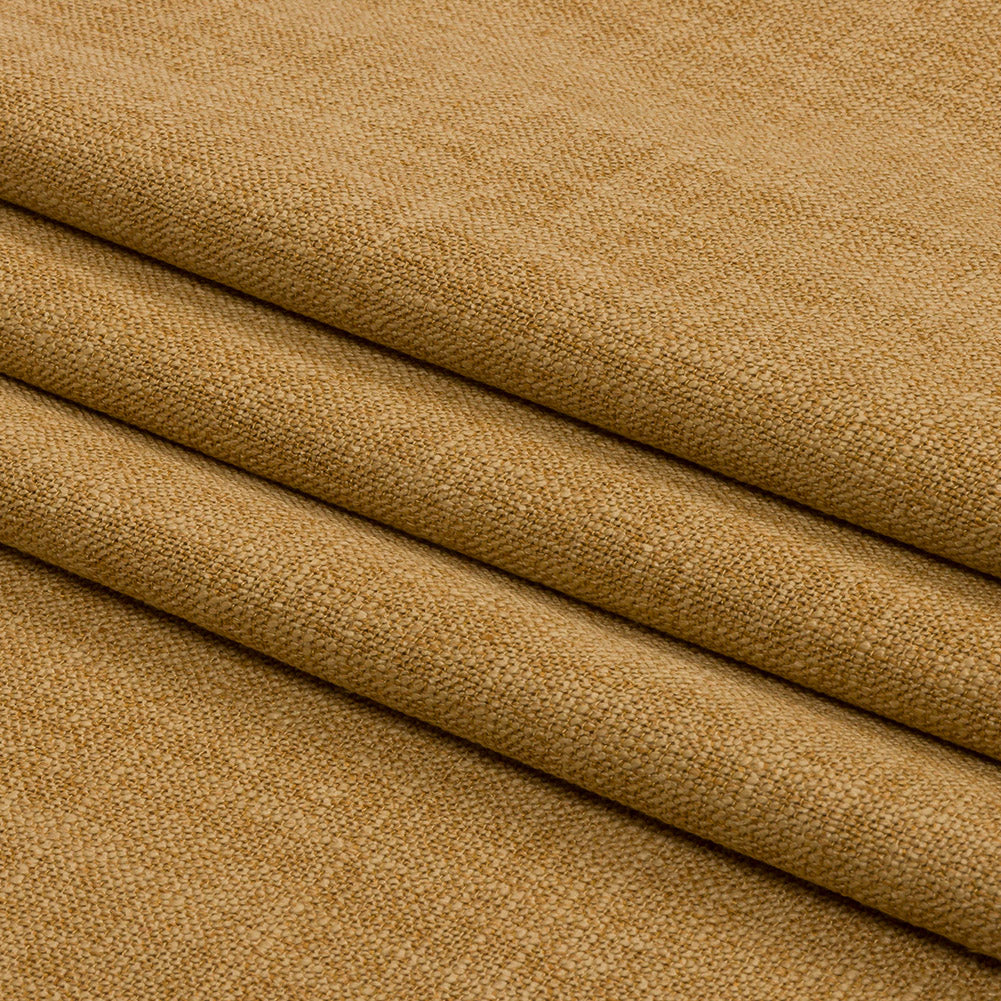 Soft Textured Recycled Polyester Drapery Woven - Ochre - British Imported Folded Soft Textured Recycled Polyester Drapery Woven - Ochre - British Imported Folded
