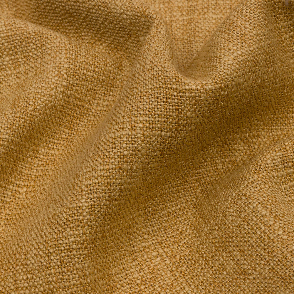 Soft Textured Recycled Polyester Drapery Woven - Ochre - British Imported Detail Soft Textured Recycled Polyester Drapery Woven - Ochre - British Imported Detail