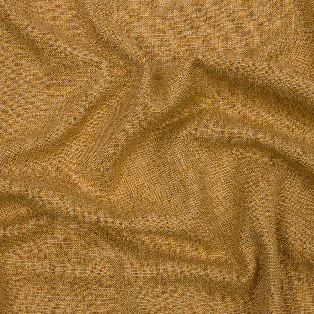 Soft Textured Recycled Polyester Drapery Woven - Ochre - British Imported Soft Textured Recycled Polyester Drapery Woven - Ochre - British Imported