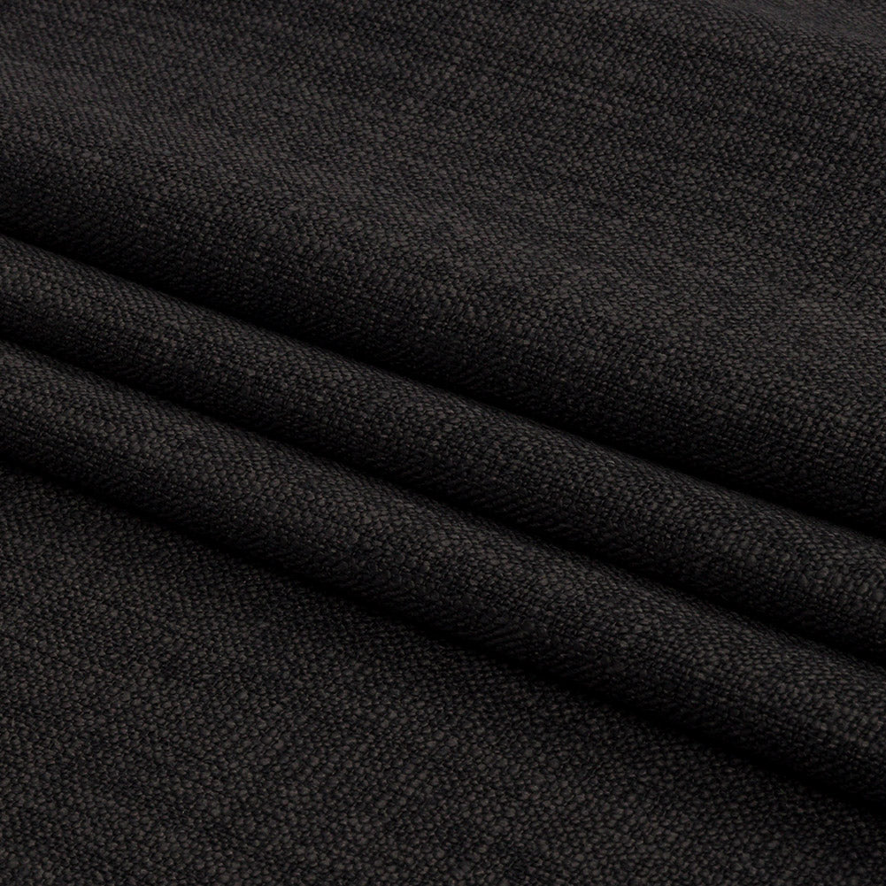 Soft Textured Recycled Polyester Drapery Woven - Onyx - British Imported Folded Soft Textured Recycled Polyester Drapery Woven - Onyx - British Imported Folded
