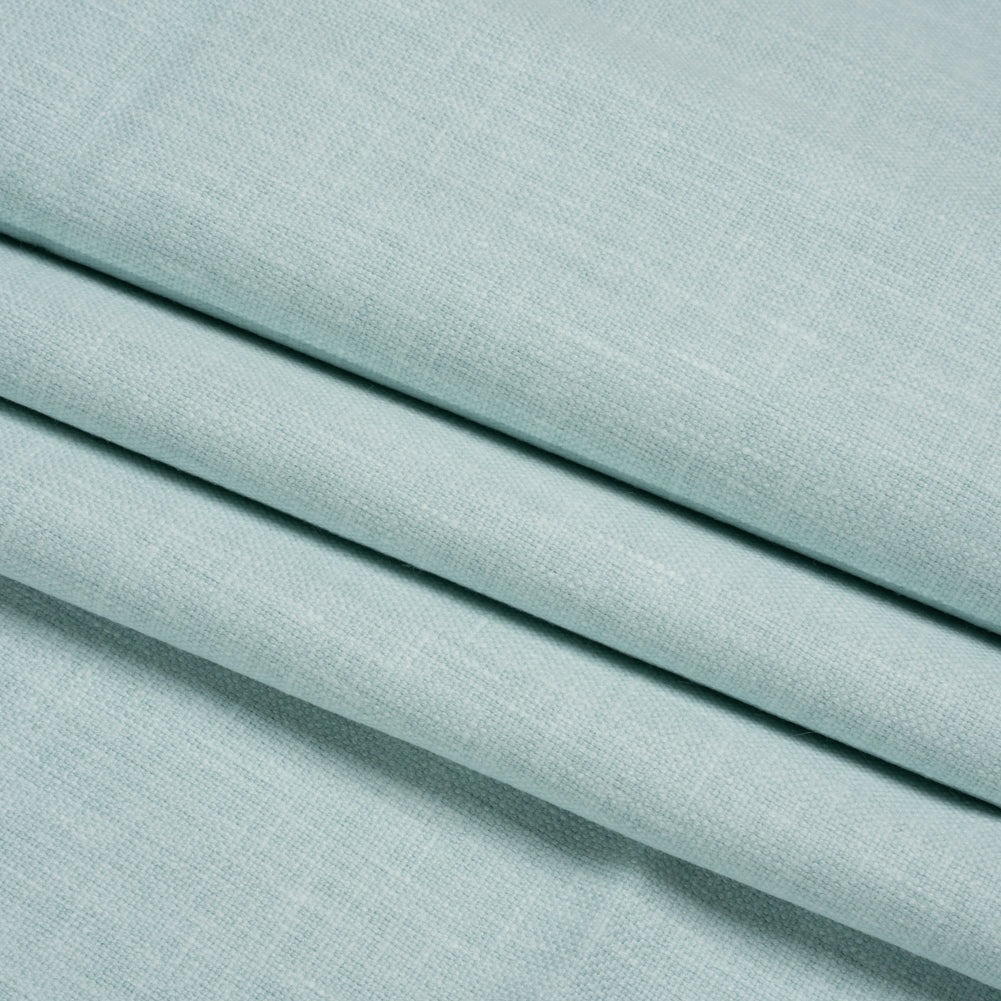 Slubbed Cotton and Polyester Woven - Duckegg - British Imported Folded Slubbed Cotton and Polyester Woven - Duckegg - British Imported Folded