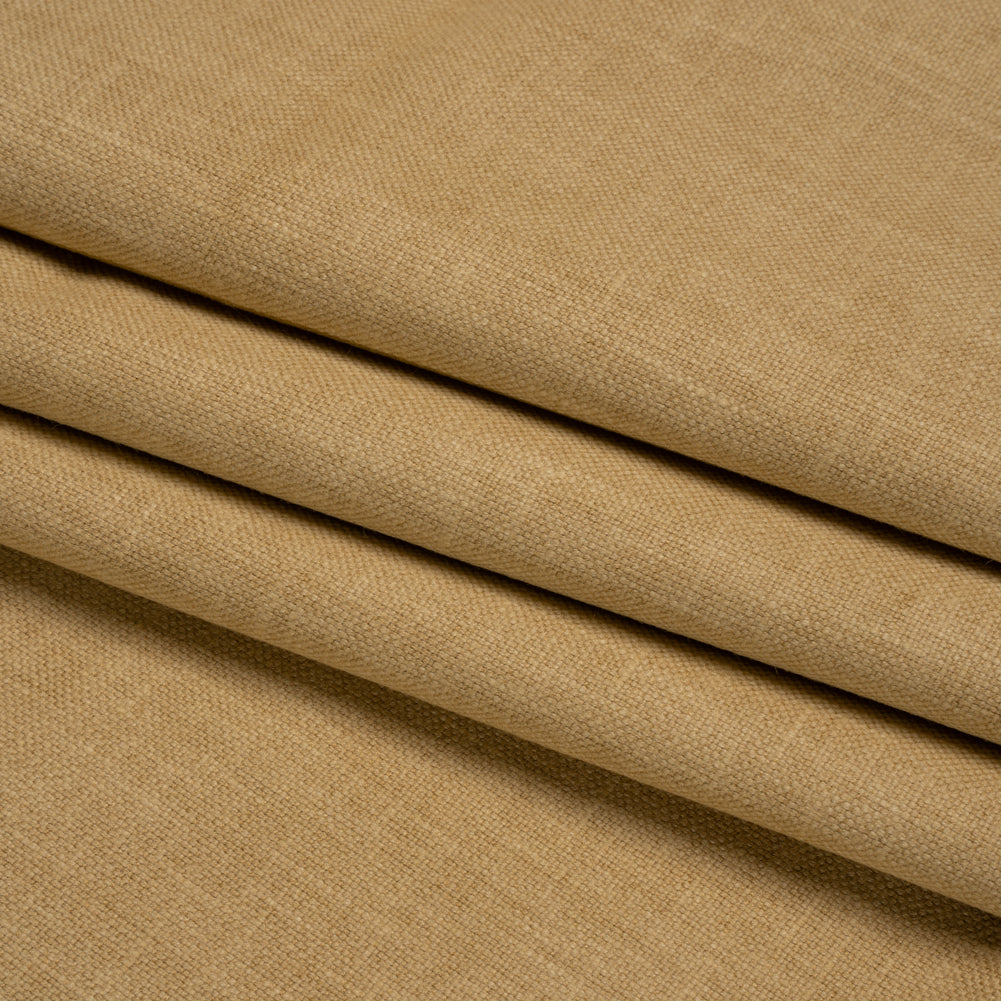 Slubbed Cotton and Polyester Woven - Gold - British Imported Folded Slubbed Cotton and Polyester Woven - Gold - British Imported Folded