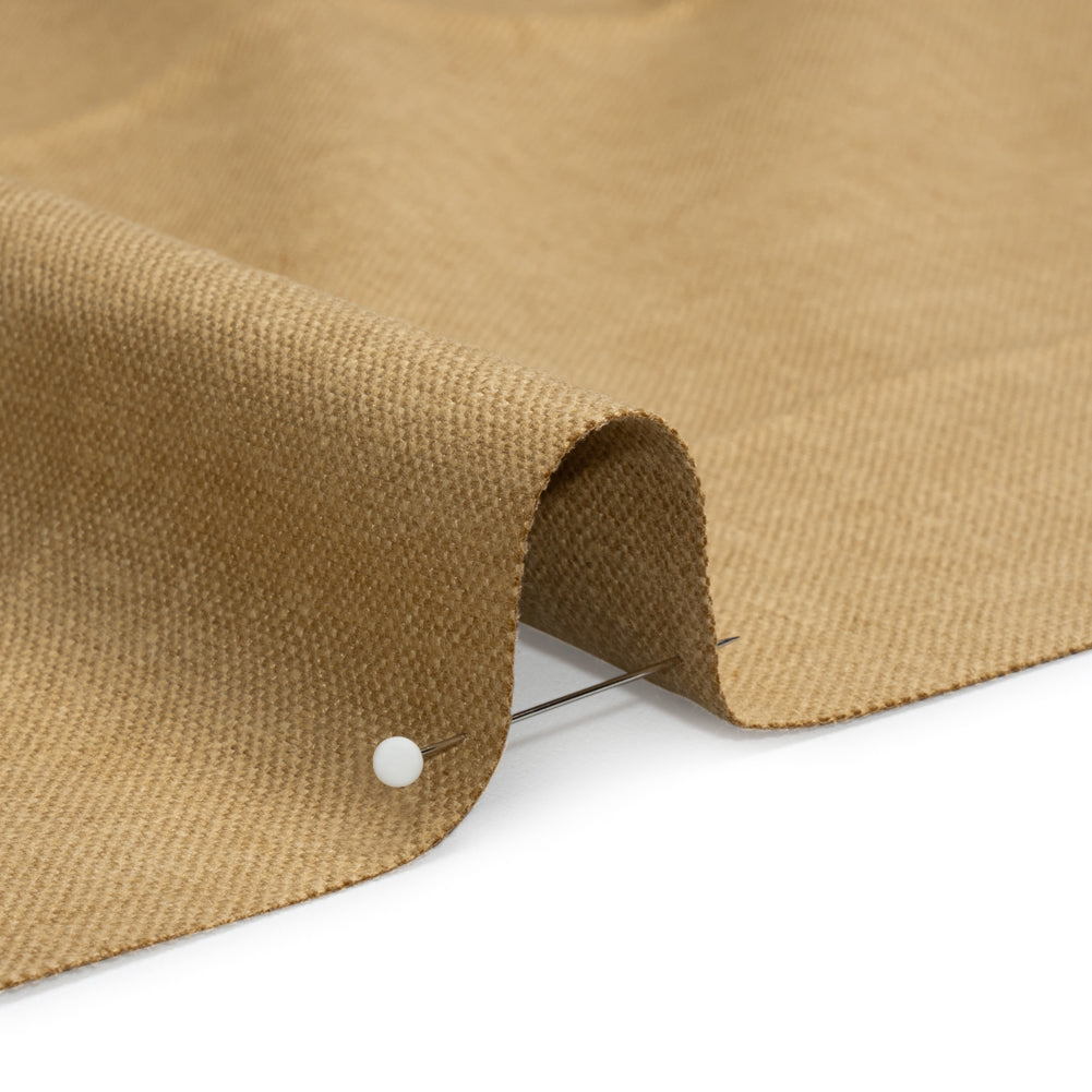 Slubbed Cotton and Polyester Woven - Gold - British Imported Detail Slubbed Cotton and Polyester Woven - Gold - British Imported Detail