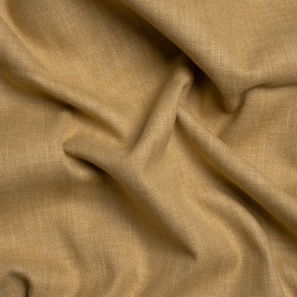 Slubbed Cotton and Polyester Woven - Gold - British Imported Slubbed Cotton and Polyester Woven - Gold - British Imported