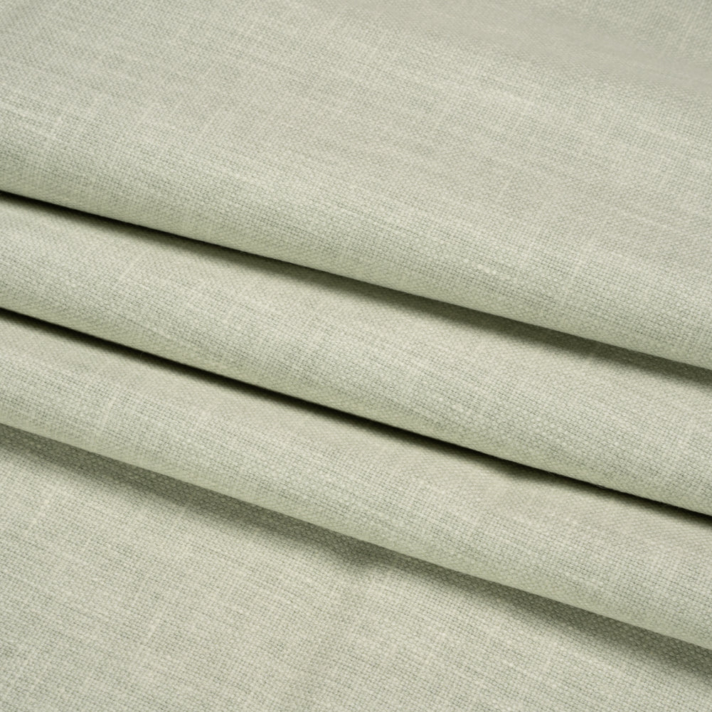 Slubbed Cotton and Polyester Woven - Sage - British Imported Folded Slubbed Cotton and Polyester Woven - Sage - British Imported Folded