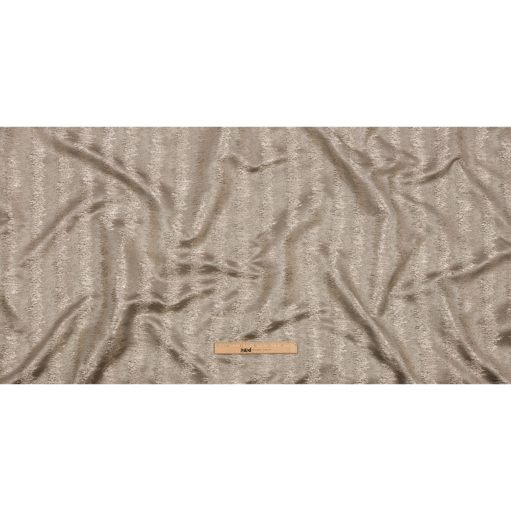 Satin-Faced Metallic Drapery Jacquard - Pebble Ikat Stripes - British Imported Full Satin-Faced Metallic Drapery Jacquard - Pebble Ikat Stripes - British Imported Full