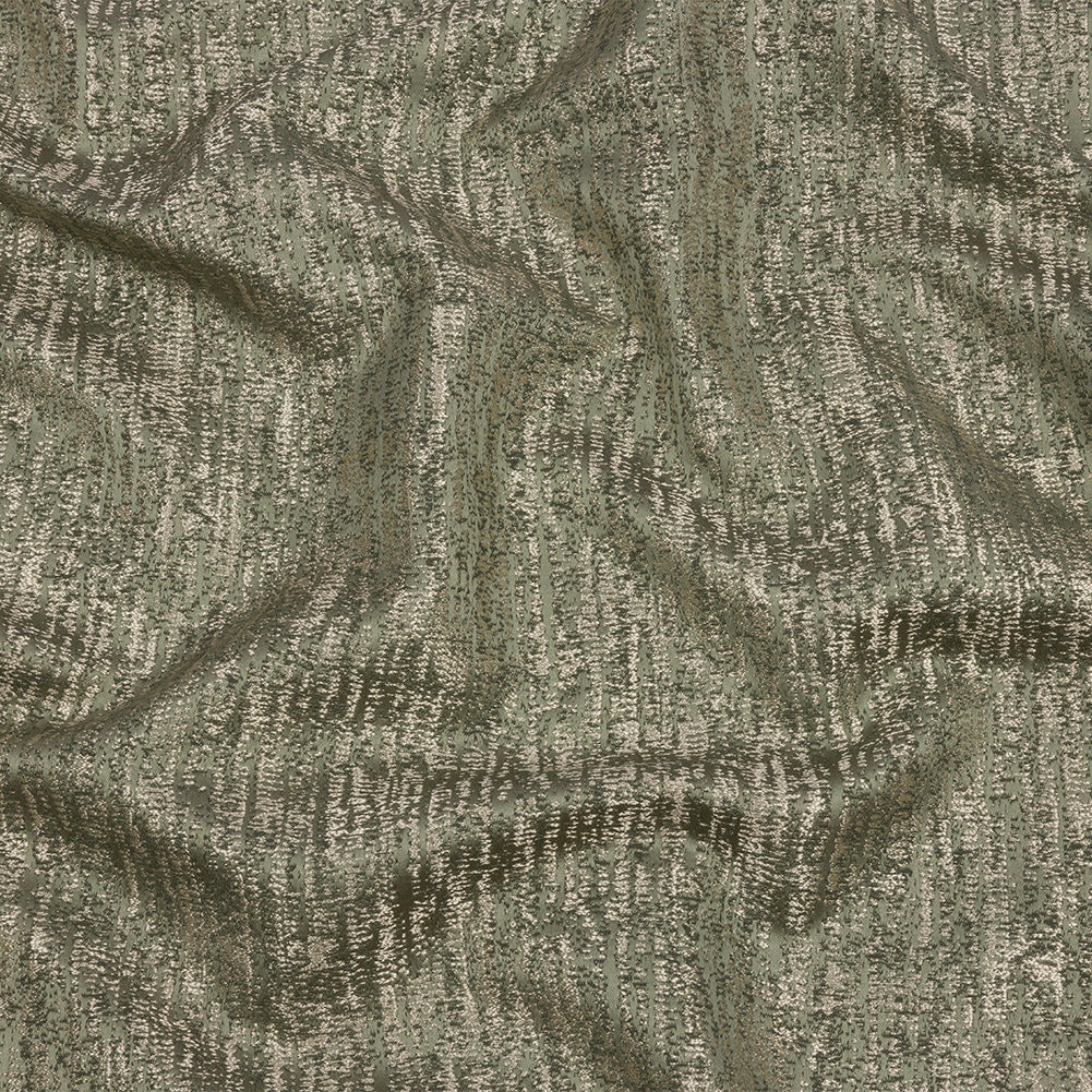Metallic Satin-Faced Drapery Jacquard - Sage Distressed - British Imported Metallic Satin-Faced Drapery Jacquard - Sage Distressed - British Imported