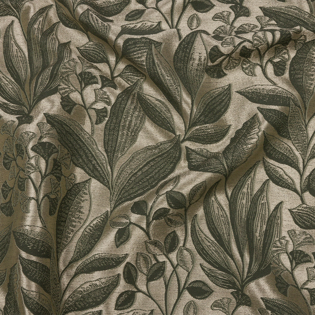 Metallic Drapery Jacquard - Sage Lucent Leaves - British Imported Metallic Drapery Jacquard - Sage Lucent Leaves - British Imported