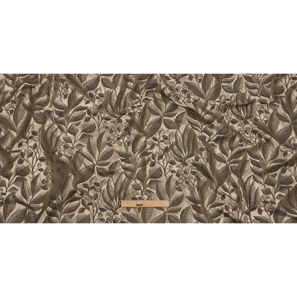 Metallic Drapery Jacquard - Truffle Lucent Leaves - British Imported Full Metallic Drapery Jacquard - Truffle Lucent Leaves - British Imported Full