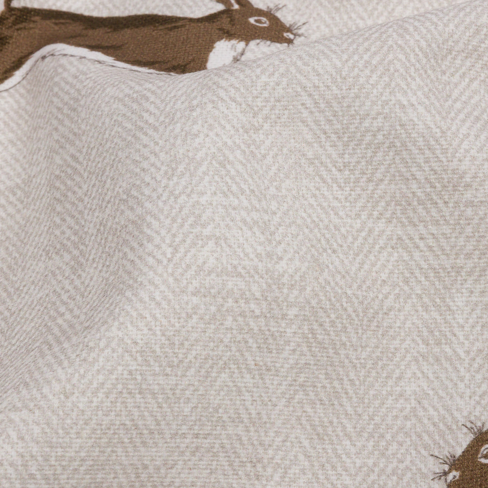 Cotton Canvas Print - Stone Running Hares - British Imported Detail Cotton Canvas Print - Stone Running Hares - British Imported Detail