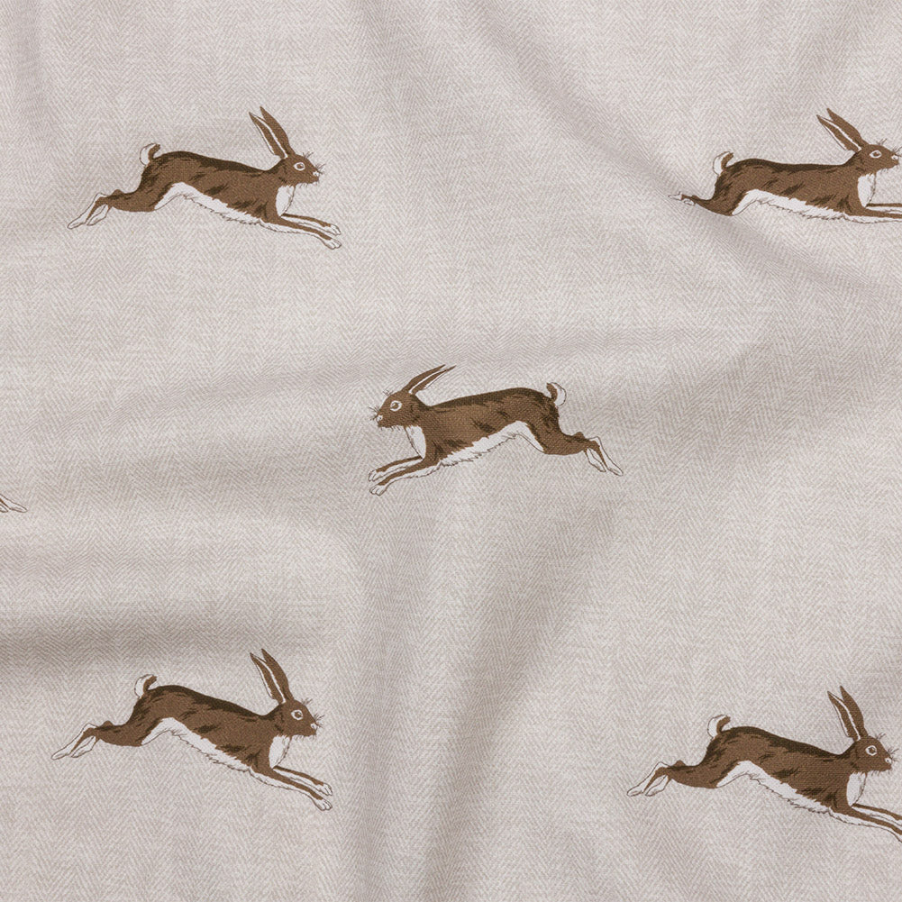 Cotton Canvas Print - Stone Running Hares - British Imported Cotton Canvas Print - Stone Running Hares - British Imported