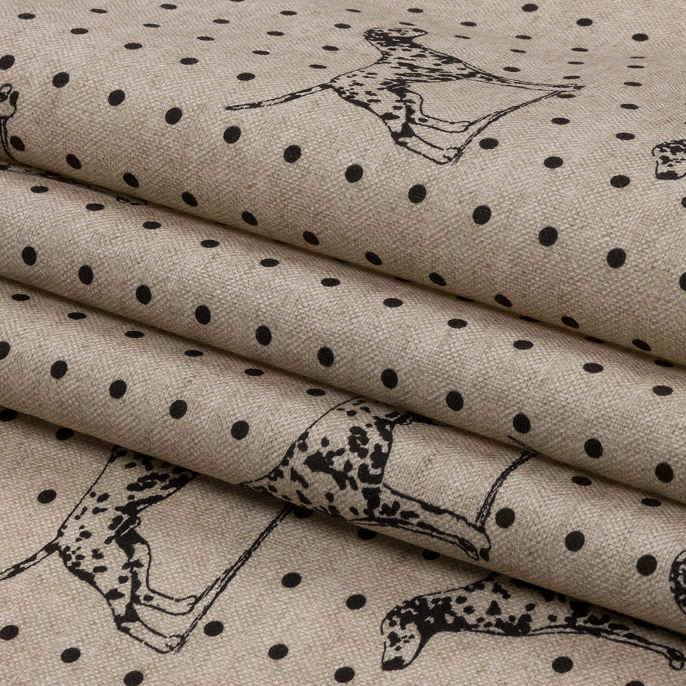 Cotton Canvas Print - Linen Dalmation Spots - British Imported Folded Cotton Canvas Print - Linen Dalmation Spots - British Imported Folded