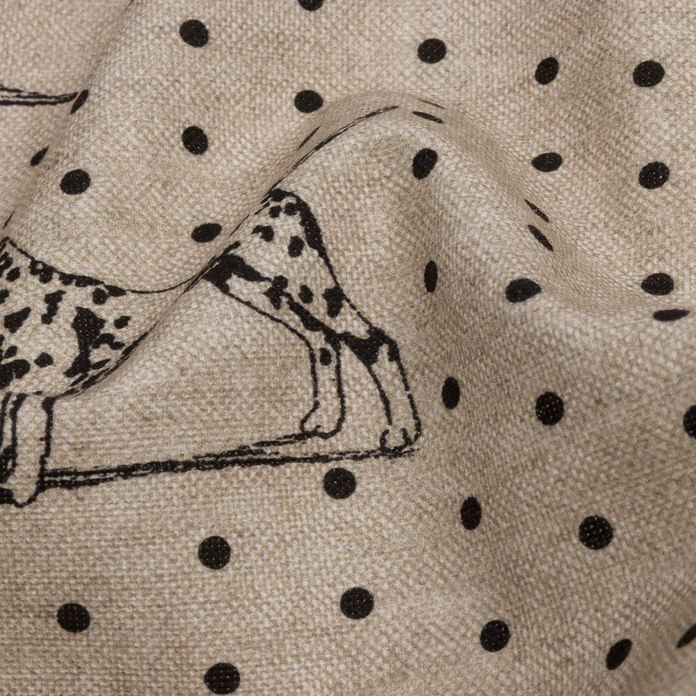 Cotton Canvas Print - Linen Dalmation Spots - British Imported Detail Cotton Canvas Print - Linen Dalmation Spots - British Imported Detail