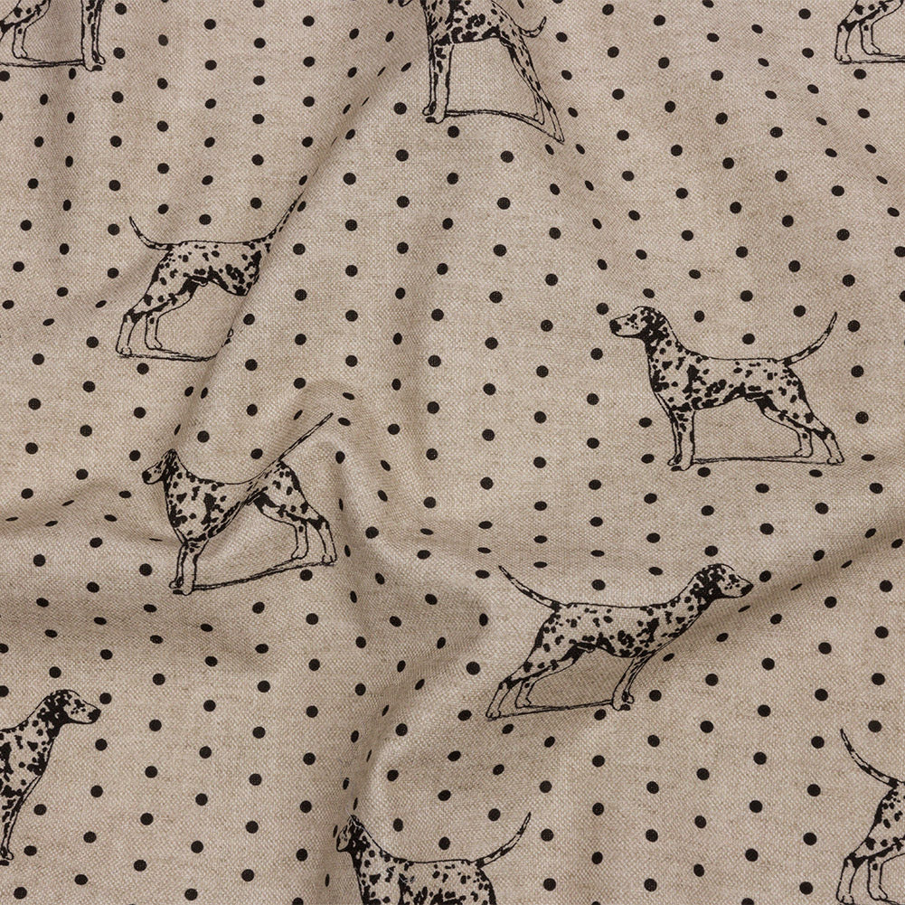 Cotton Canvas Print - Linen Dalmation Spots - British Imported Cotton Canvas Print - Linen Dalmation Spots - British Imported