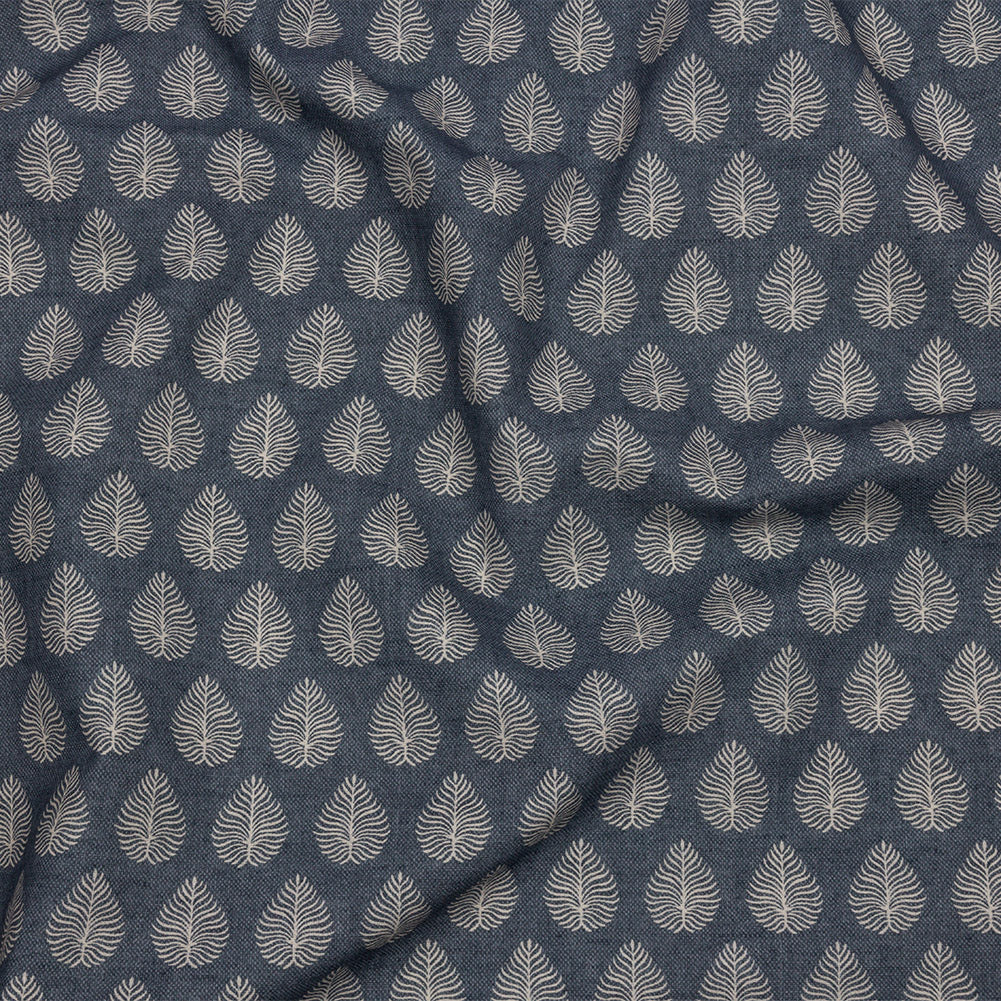 Cotton Canvas Print - Indigo Leaves - British Imported Cotton Canvas Print - Indigo Leaves - British Imported