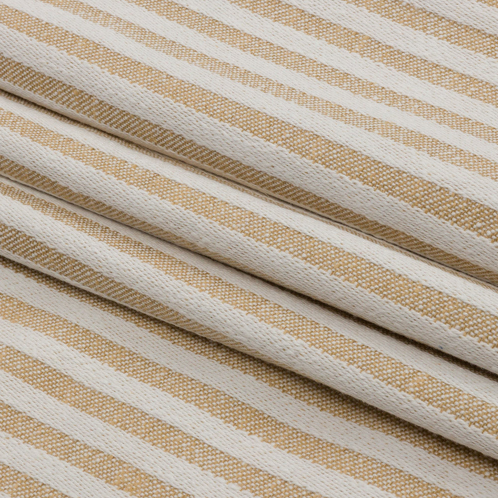 Cotton and Polyester Woven - Gold - Raised Stripes - British Imported Folded Cotton and Polyester Woven - Gold - Raised Stripes - British Imported Folded