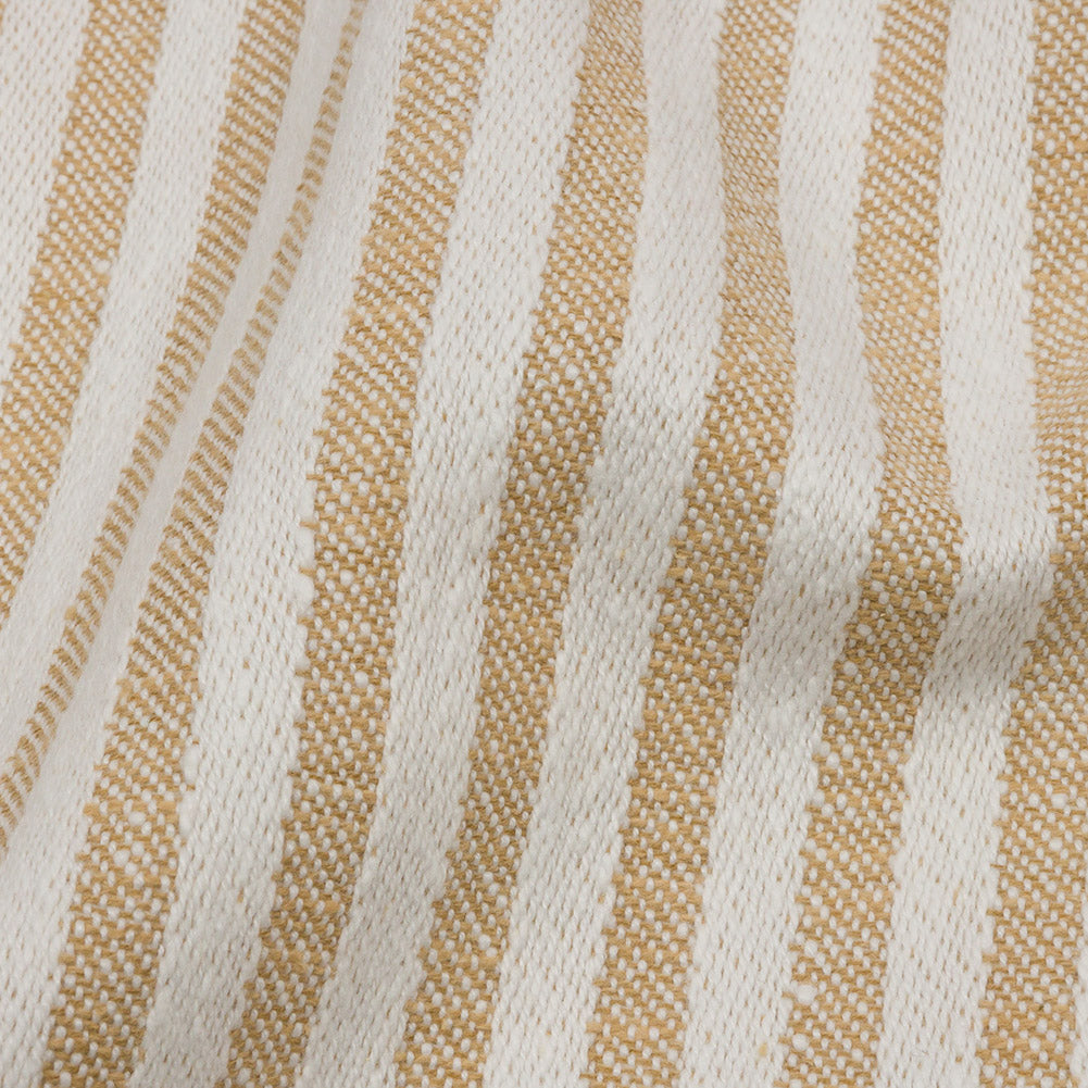 Cotton and Polyester Woven - Gold - Raised Stripes - British Imported Detail Cotton and Polyester Woven - Gold - Raised Stripes - British Imported Detail