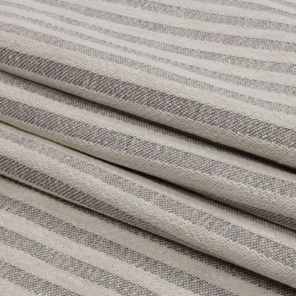 Cotton and Polyester Woven - Pebble - Raised Stripes - British Imported Folded Cotton and Polyester Woven - Pebble - Raised Stripes - British Imported Folded