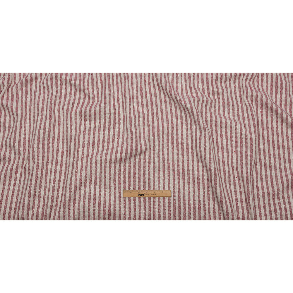 Cotton and Polyester Woven - Raspberry - Raised Stripes - British Imported Full Cotton and Polyester Woven - Raspberry - Raised Stripes - British Imported Full