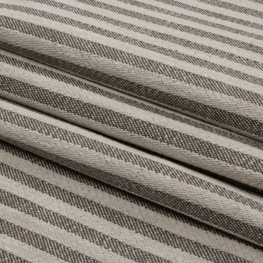 Cotton and Polyester Woven - Smoke - Raised Stripes - British Imported Folded Cotton and Polyester Woven - Smoke - Raised Stripes - British Imported Folded