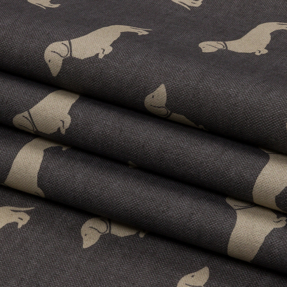 Cotton Canvas Print - Smoke Dachshunds - British Imported Folded Cotton Canvas Print - Smoke Dachshunds - British Imported Folded