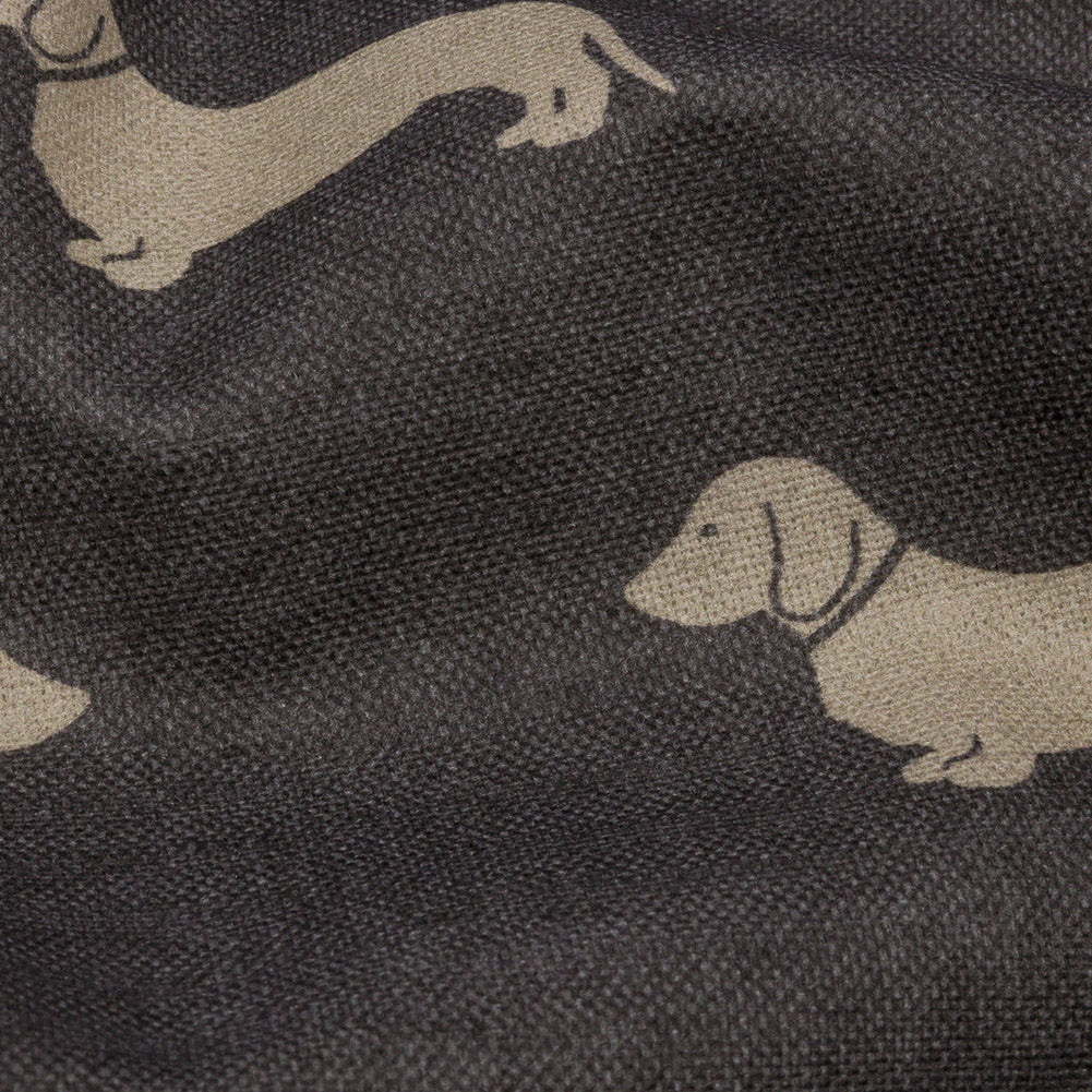 Cotton Canvas Print - Smoke Dachshunds - British Imported Detail Cotton Canvas Print - Smoke Dachshunds - British Imported Detail