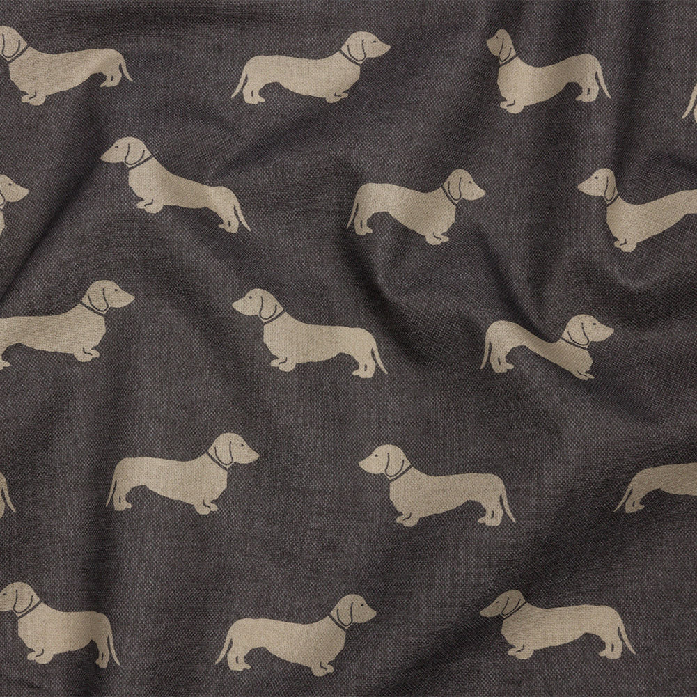 Cotton Canvas Print - Smoke Dachshunds - British Imported Cotton Canvas Print - Smoke Dachshunds - British Imported